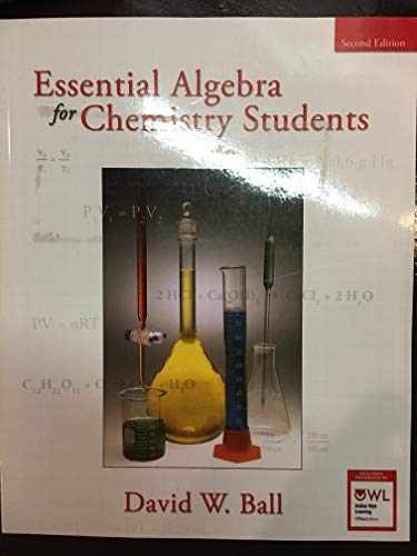 Essential Algebra for Chemistry - Paperback, by Ball David W. - Very Good