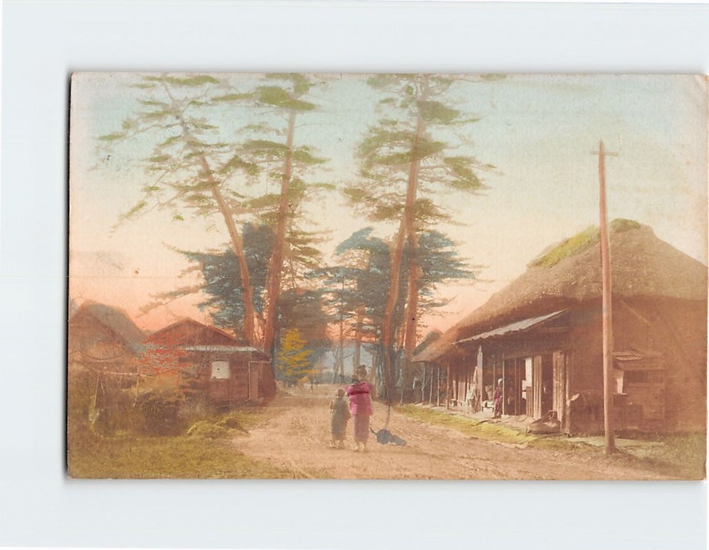 Postcard Street Houses Town/Village Scenery