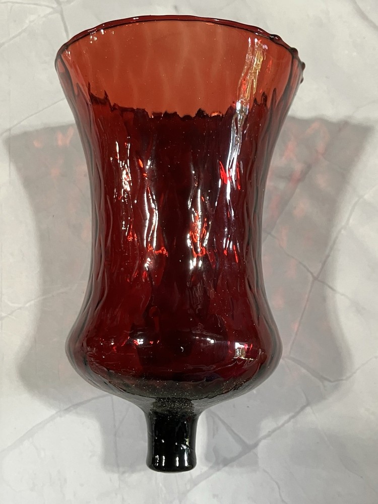 Homco Red Honeycomb Patterned Votive Cup 5” X 3 1/4”