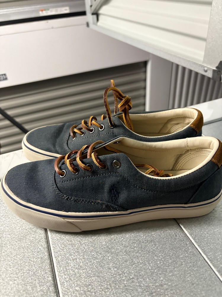 Polo Ralph Lauren Men's Keaton Suede-Trim Herringbone Sneaker 9 D