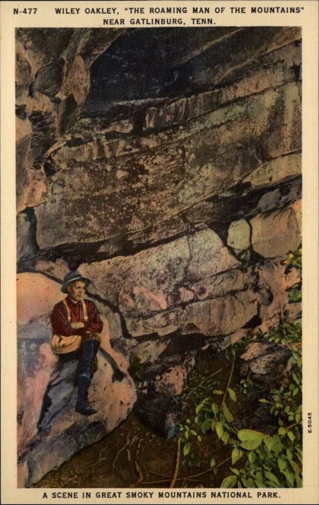 Wiley Oakley The Roaming Man of the Mountains Gatlinburg Tennessee postcard q752