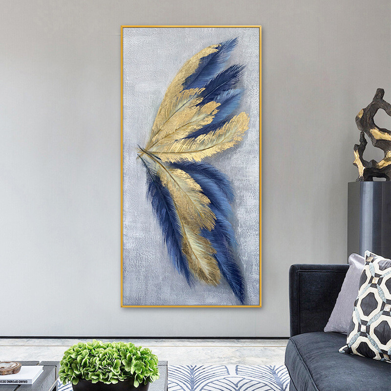 Leaf Oil Painting Hand-painted Wall Decoration Modern Abstract Hanging Painting