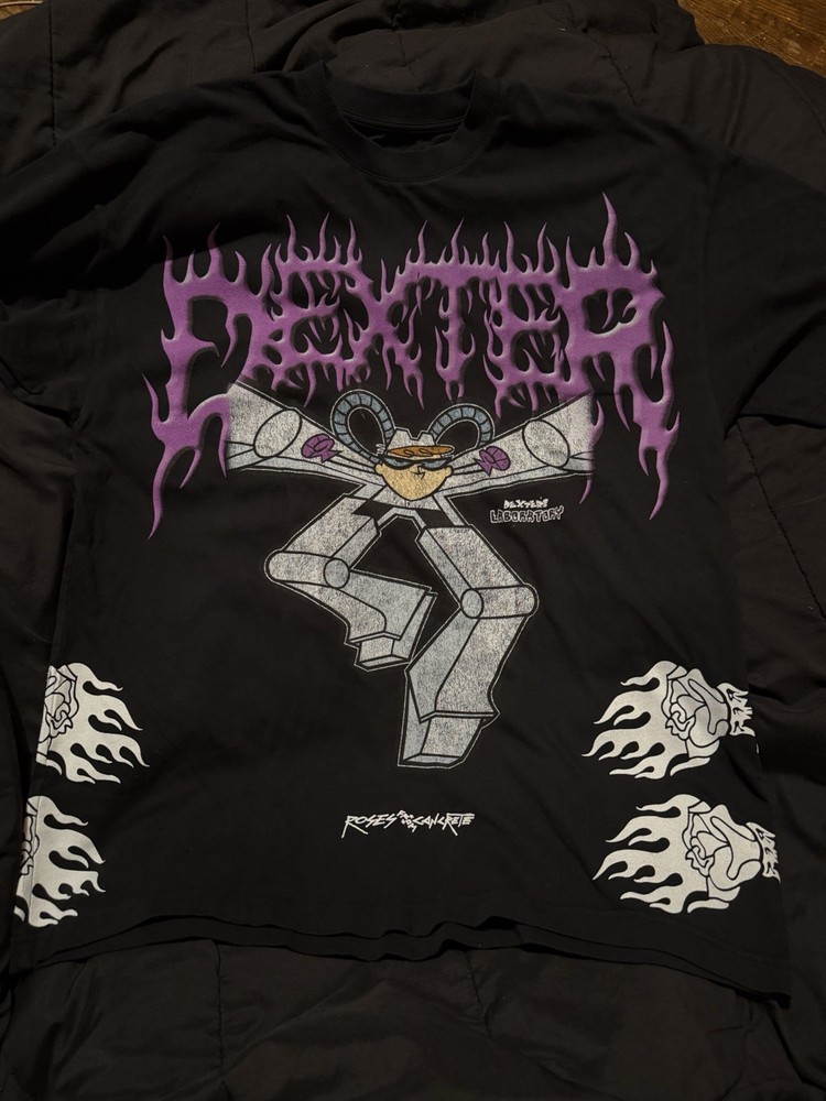 Civil Regime Dexter's Laboratory Roses From Concrete Men's Black Long Sleeve L