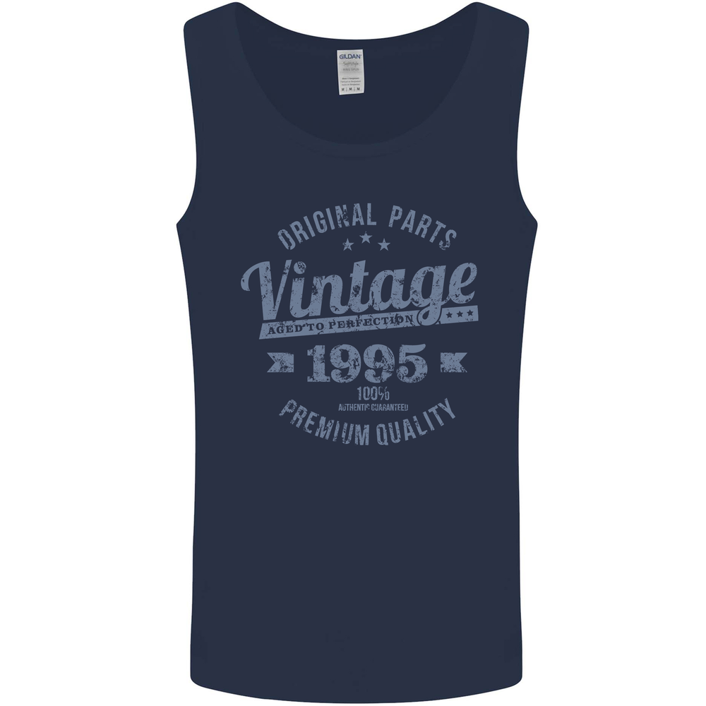 Vintage Year 30th Birthday 1995 Mens Vest Tank Top Navy Blue
