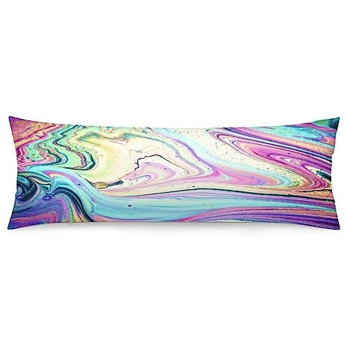 Abstract Marble Art Body Pillow Cover 20x54 Inches in Vibrant Colors-557-image