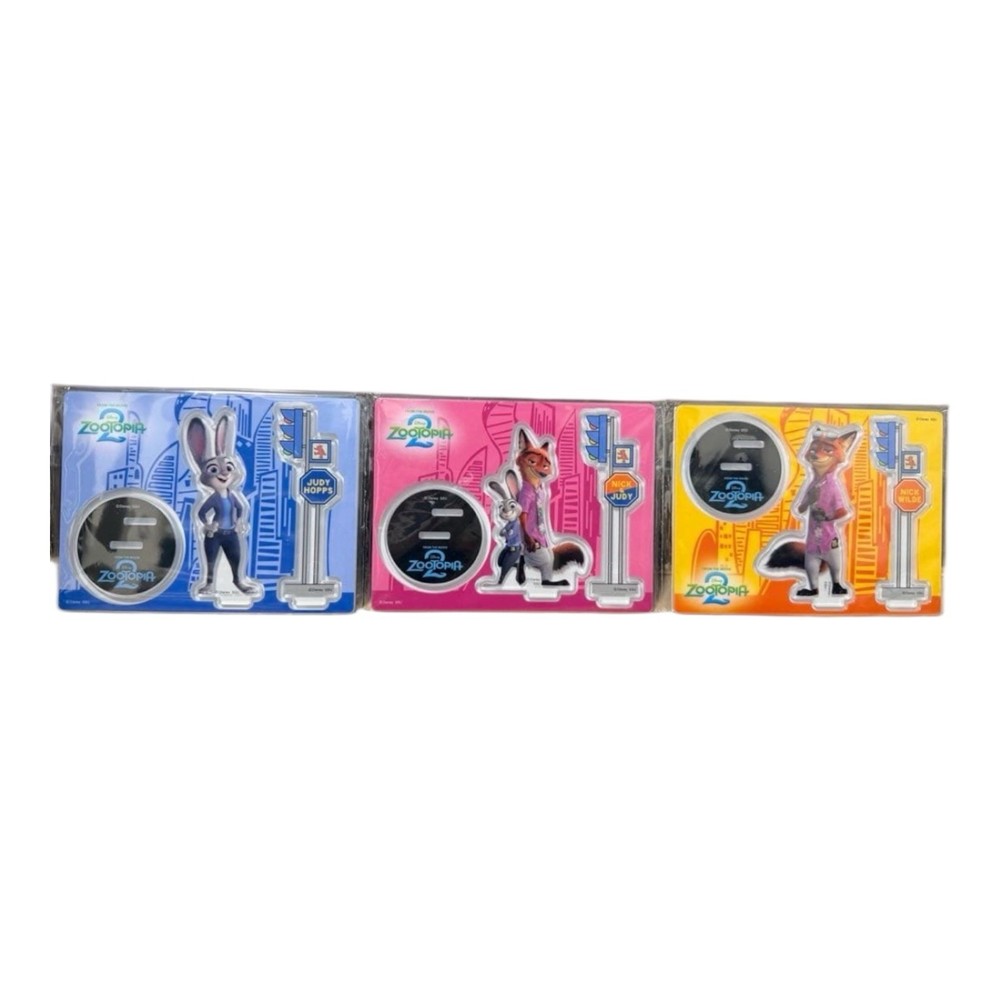 3set New Happy Lottery Ichibankuji Zootopia2 Acrylic Stand Props Nick Wilde Judy