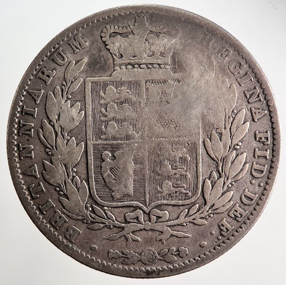 1844 Victoria Half-Crown Silver Coin in Collectible Condition