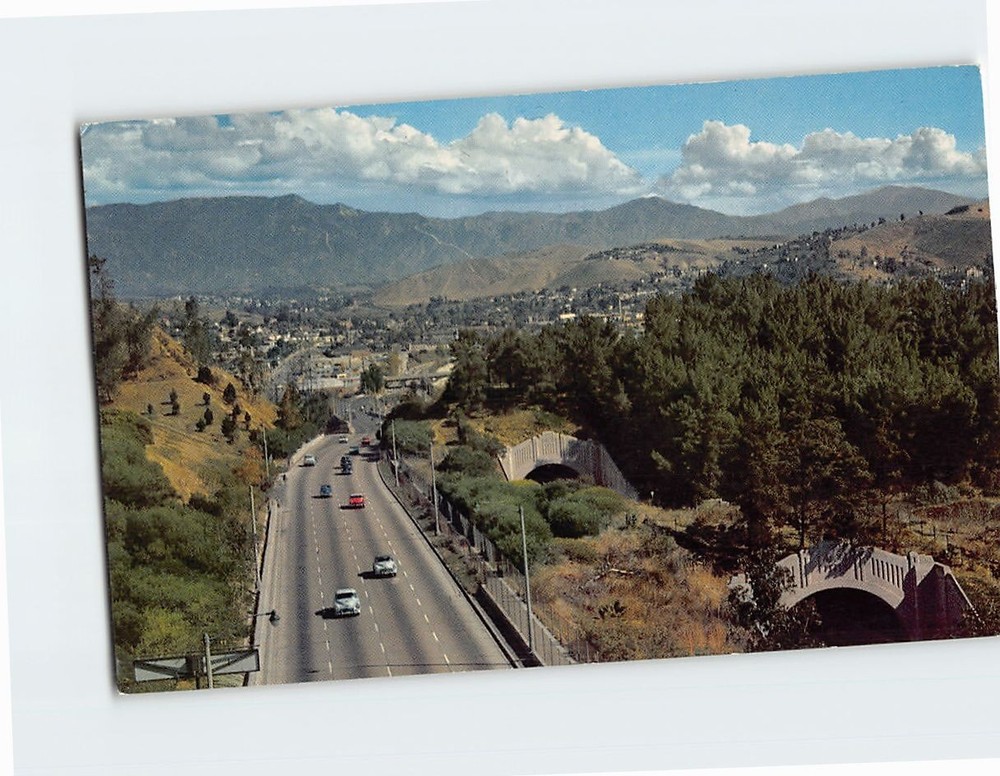 Postcard  Aerial View Pasadena Freeway California