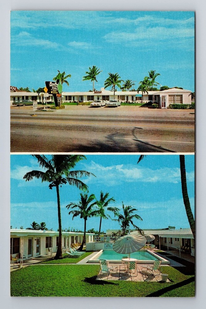 Palm Beach FL-Florida, Royal Palm Motor Lodge, Advertising, Vintage Postcard