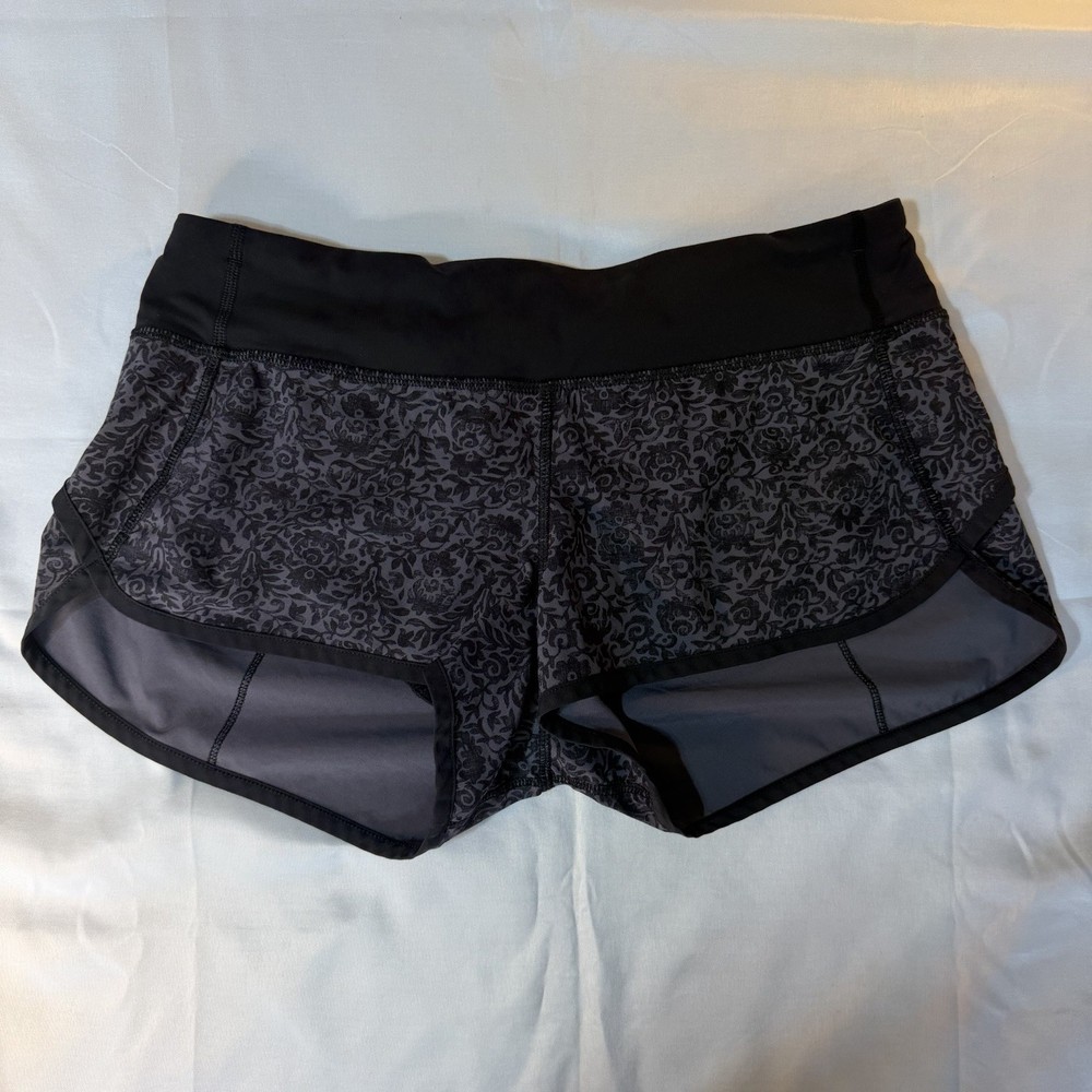 Gray Lululemon Speed Up Athletic Gym Running Training Shorts Women's Size 6