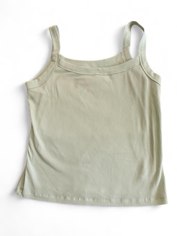 American Eagle Ribbed Knit Camisole Tank Top Light Green XL Women’s Stretch