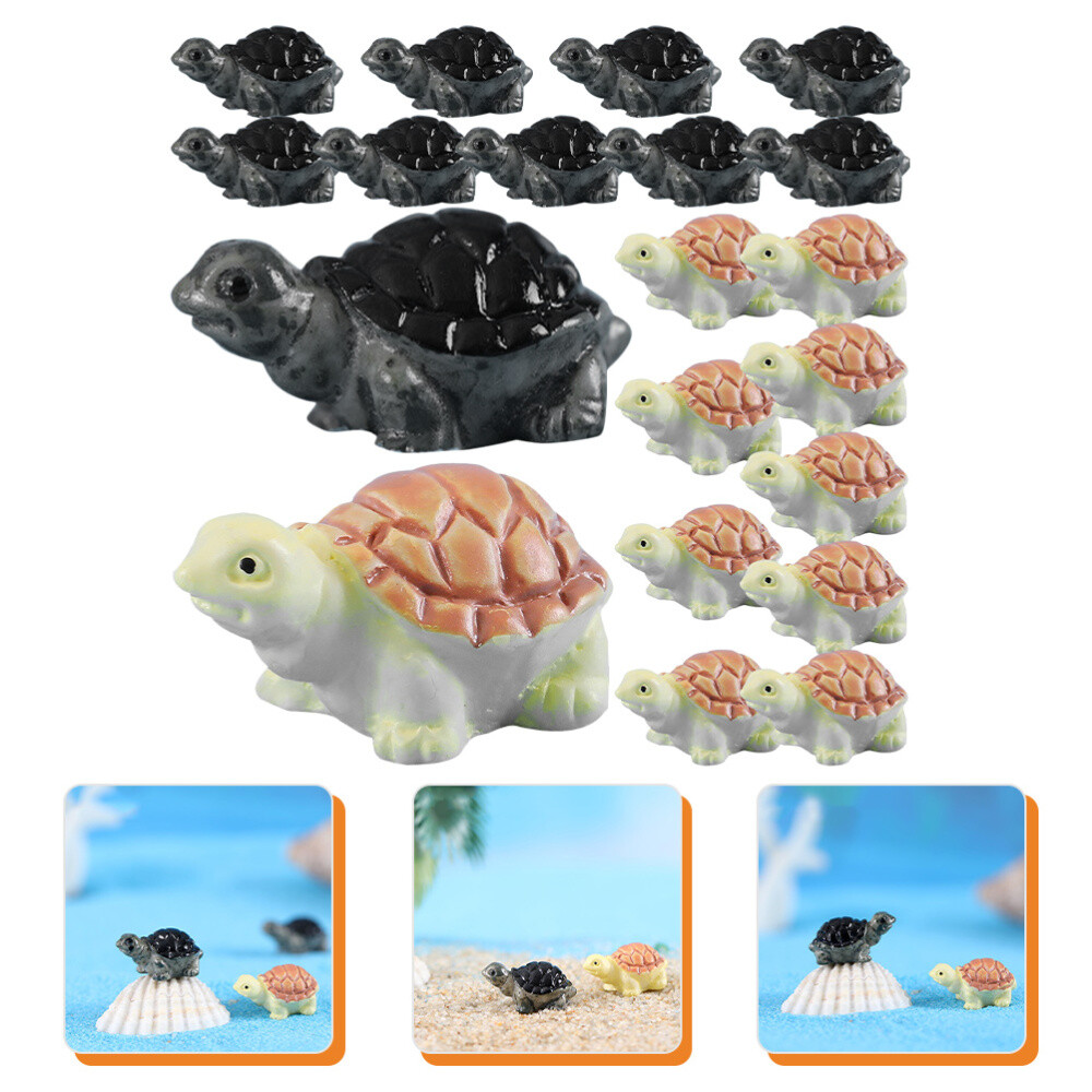 20 Pcs Small Turtle Decoration Figurine Realistic Sea Turtles