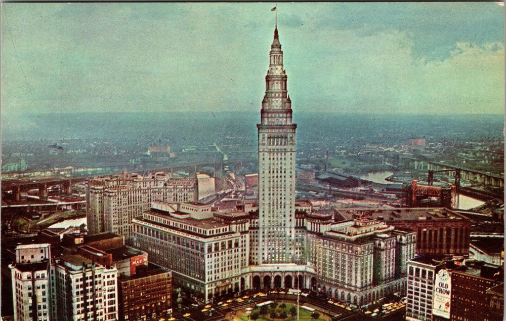 Cleveland OH-Ohio, Public Square And Terminal Tower, Vintage Postcard