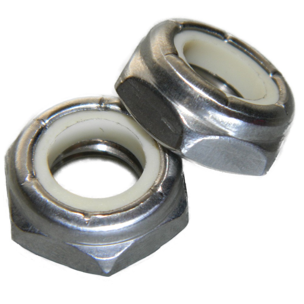 Stainless Steel fine thread thin Nylon jam half height hex nuts 1/4-28 Qty 10