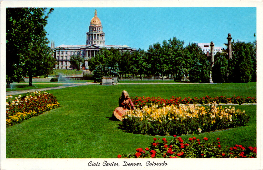 Vintage Postcard Denver Colorado Civic Center State Capitol