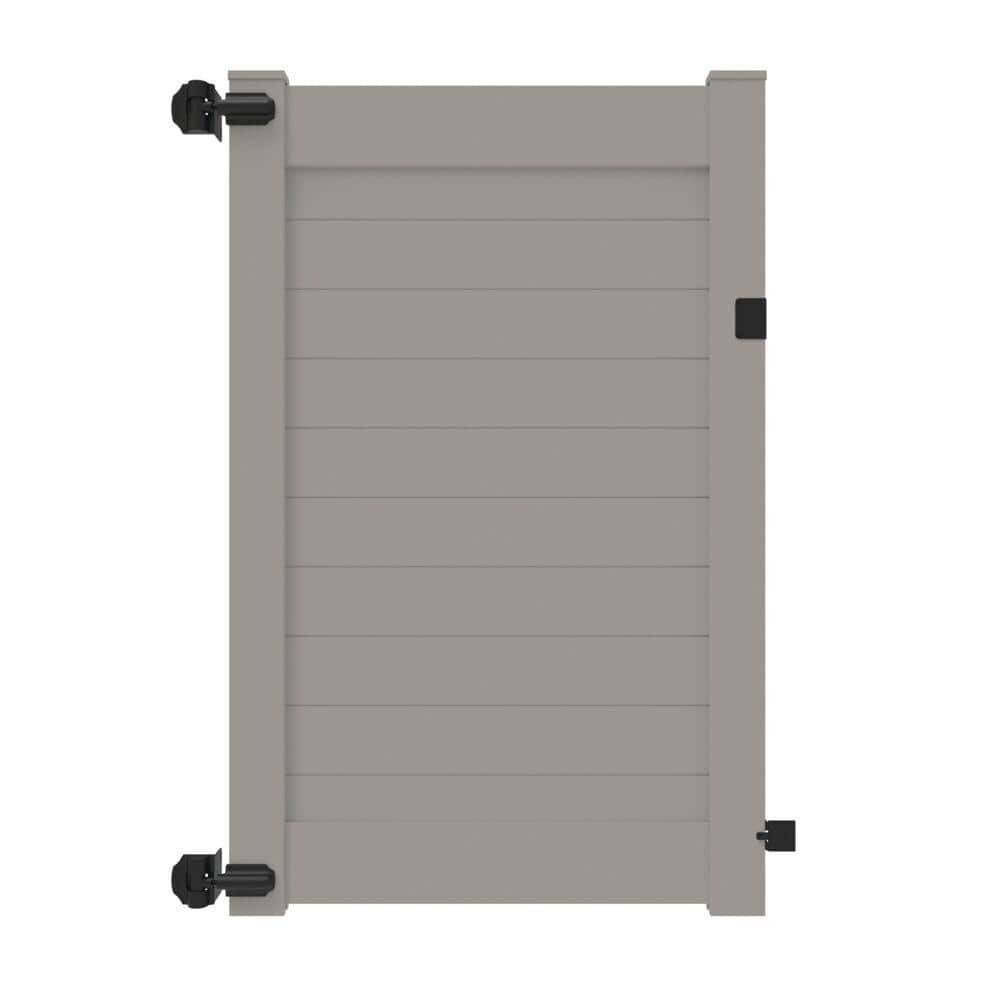 6 ft x 4 ft Gray Vinyl Horizontal Fence Gate Kit  