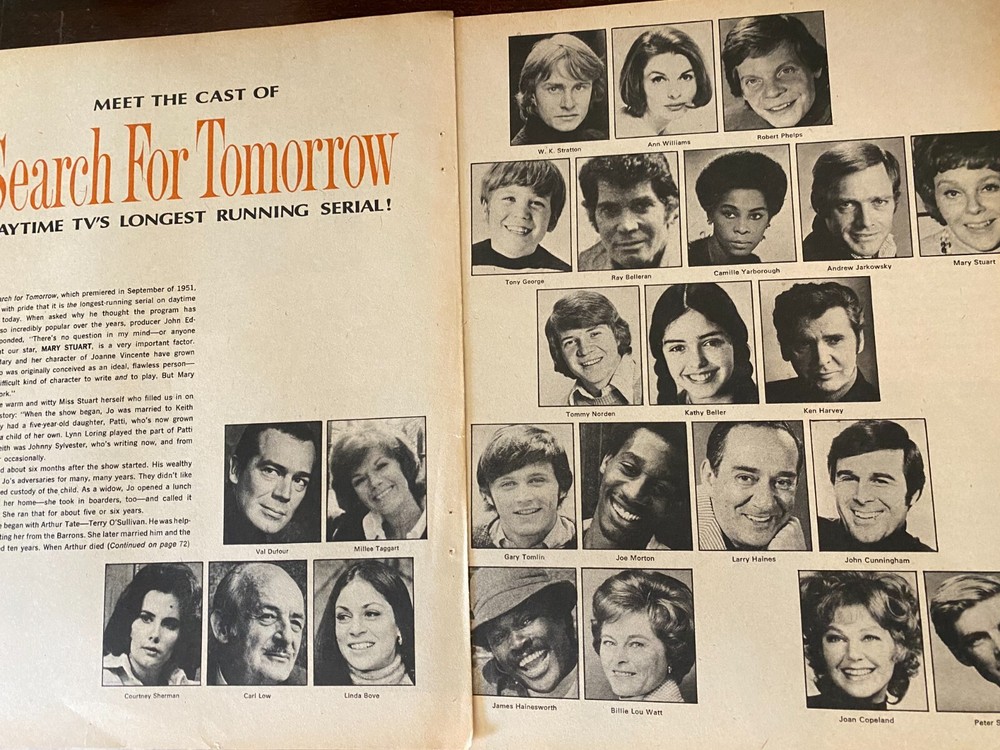 Search For Tomorrow, Val Dufour, Larry Haines, Five Page Vintage Clipping