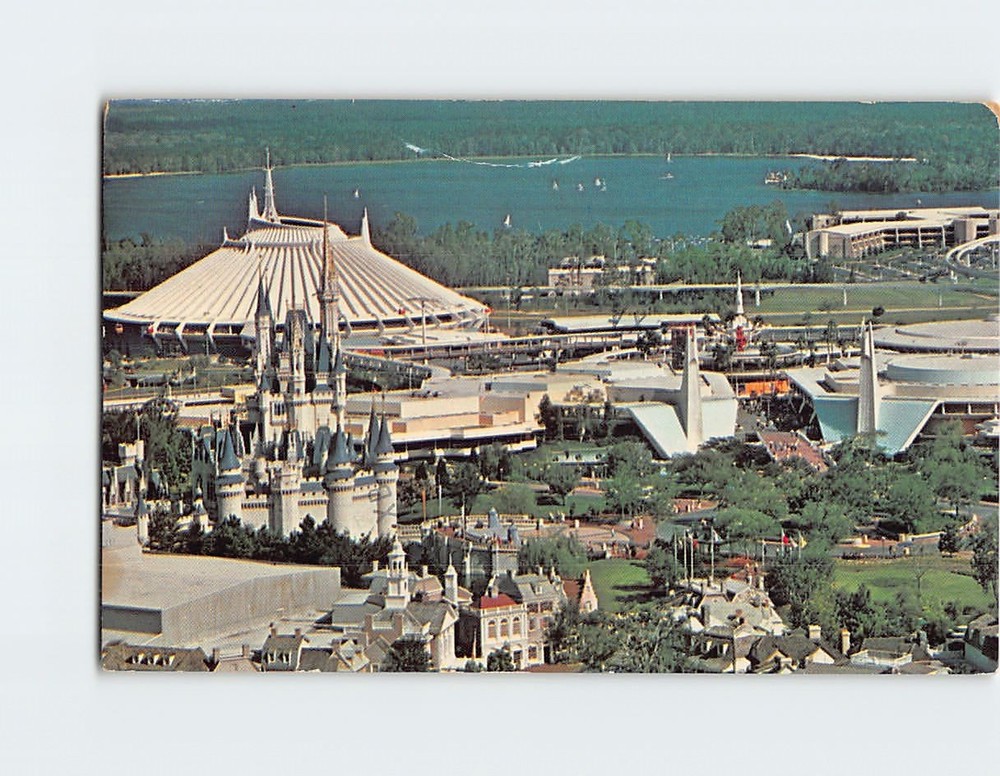 Postcard Cinderella Castle & Space Mountain Walt Disney World Florida USA