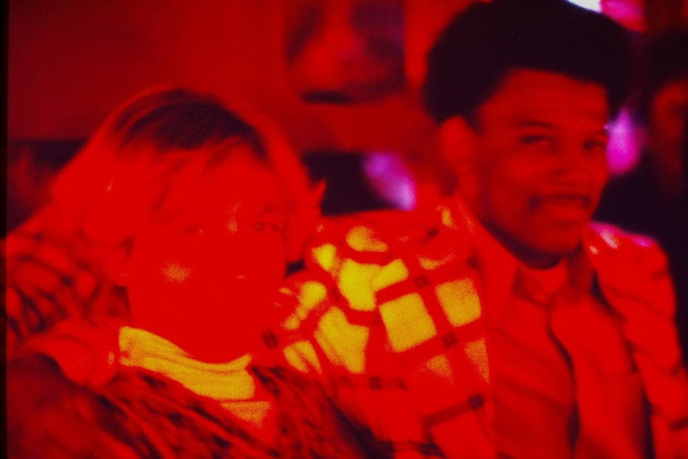 1970s Unknown Film 35mm Slide, Man Woman Portrait Indoor Party Scene