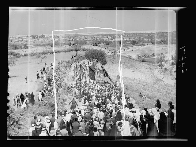 Gaza El Muntar Palestine 1943 Muslim Celebration Procession to Shrine