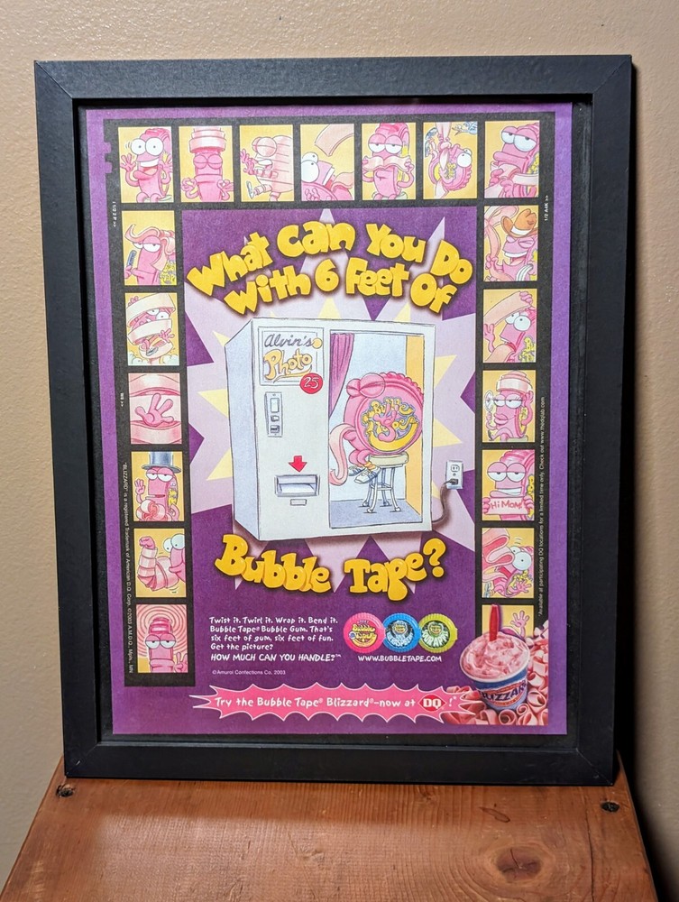 Vintage Bubble Tape 2000s Promo Ad Print Poster Art 6.5/10in
