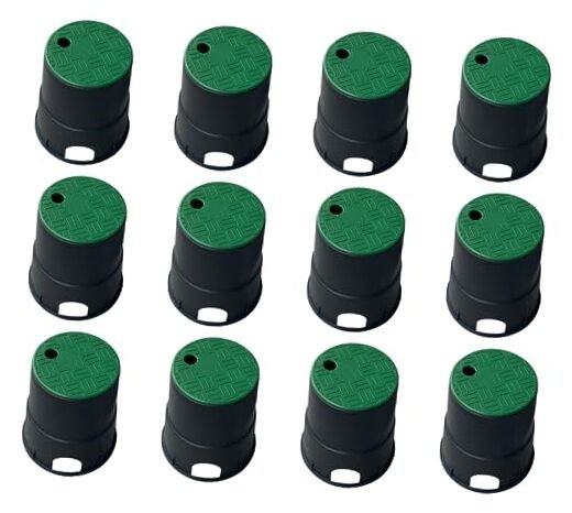 12 Sets Durable PP Valve Boxes-Anti Slip 6 In Circular 6 Inch Valve Box-12 Sets