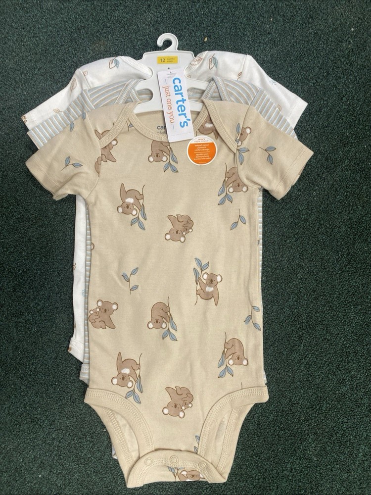 NWT Carter's Just One You 3-Pack Short-Sleeve Koala Bodysuits - 18 Months