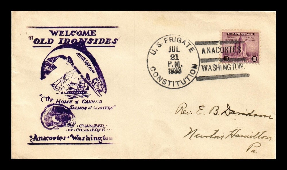 Dr Jim Stamps Us Cover Frigate Constitution Anacortes Washington Naval Cancel