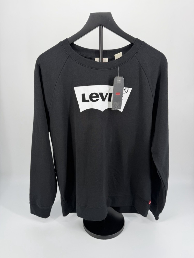 New Women's LEVI'S Batwing Logo Pullover Sweatshirt Large NWT - US Seller