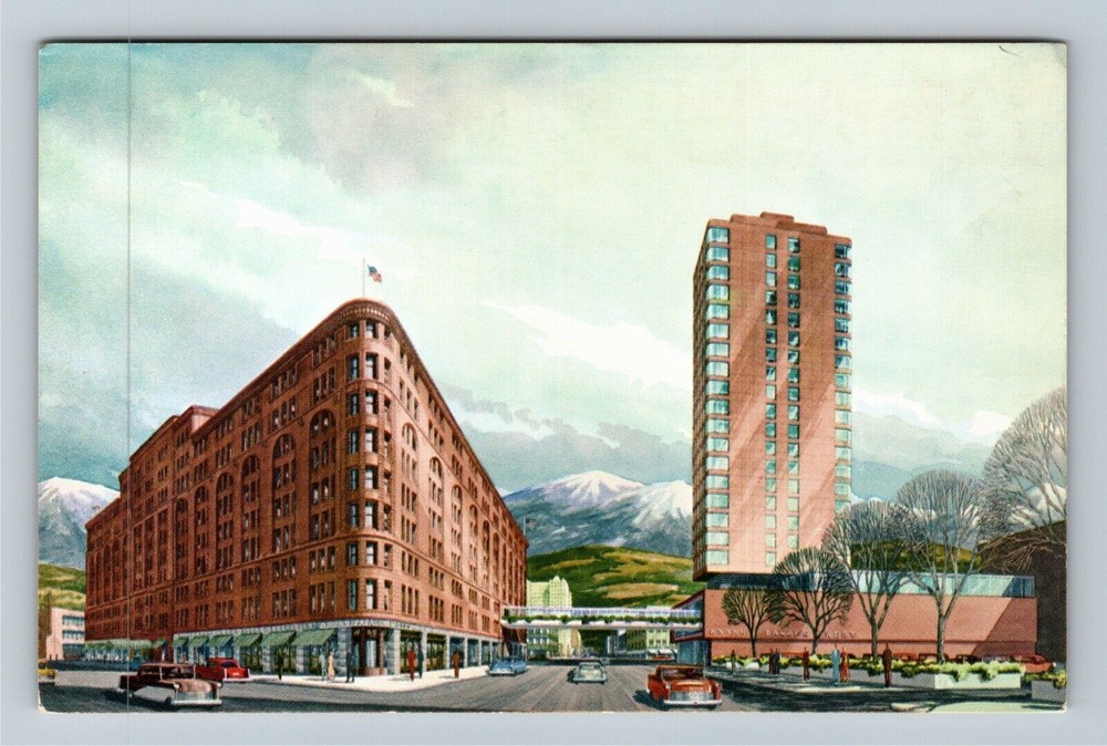 Denver CO-Colorado, Brown Palace Hotel Street Scene Antique Vintage Postcard