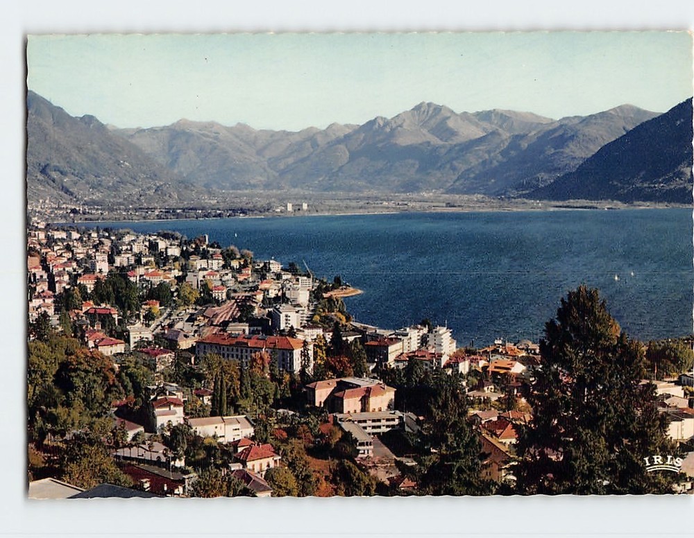 Postcard Panoramic View Locarno Lake Maggiore Switzerland