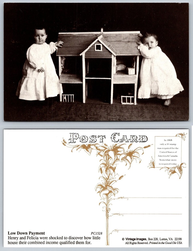 Vintage Images Postcard Babies & Dollhouse Humor 1905 1c Stamp PC1528