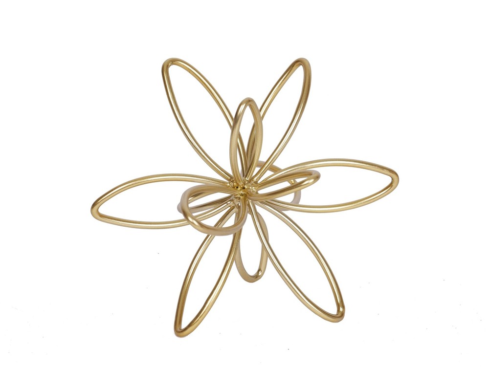 Gold Metal Sculpture Decoration Geometric Sphere Decor Modern Abstract Cube F...