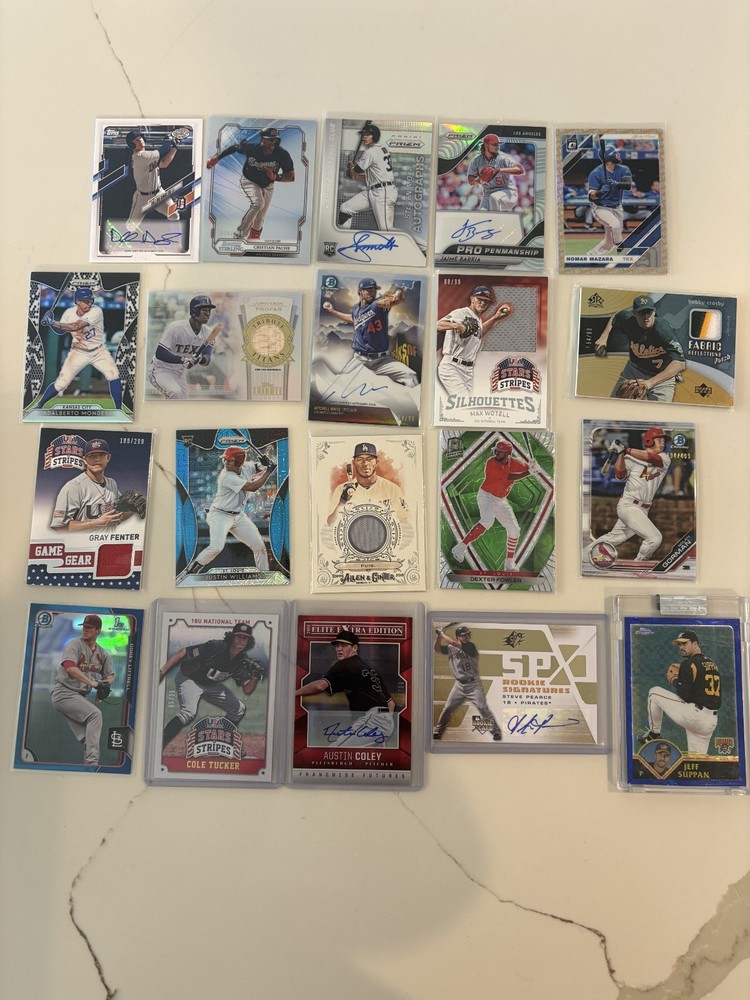 MLB Lot 20 Cards All Autos, Numbered, Patches, Rookies, Relics