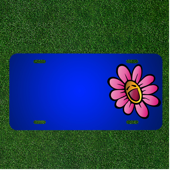 Custom Personalized License Plate With Add Names To Cartoon Flower Graffiti
