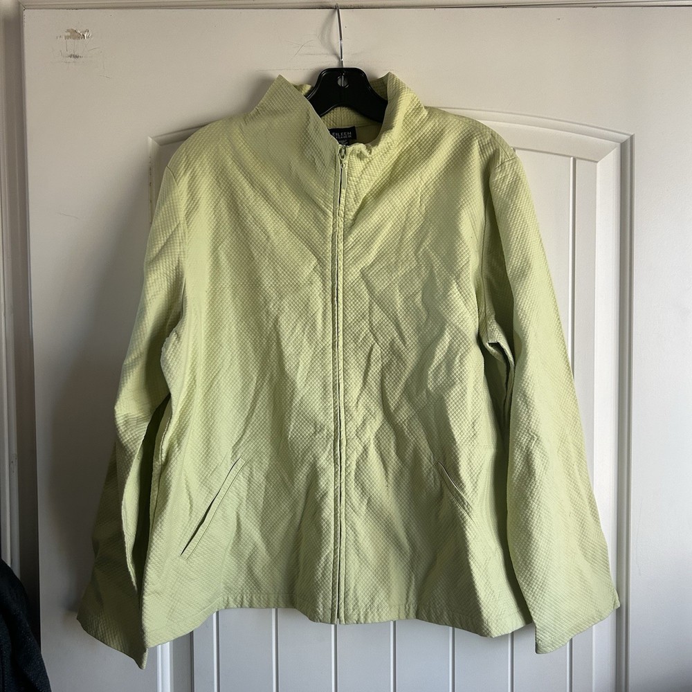 Eileen Fisher Full Zip Jacket Sweater Womens Size Large Cotton
