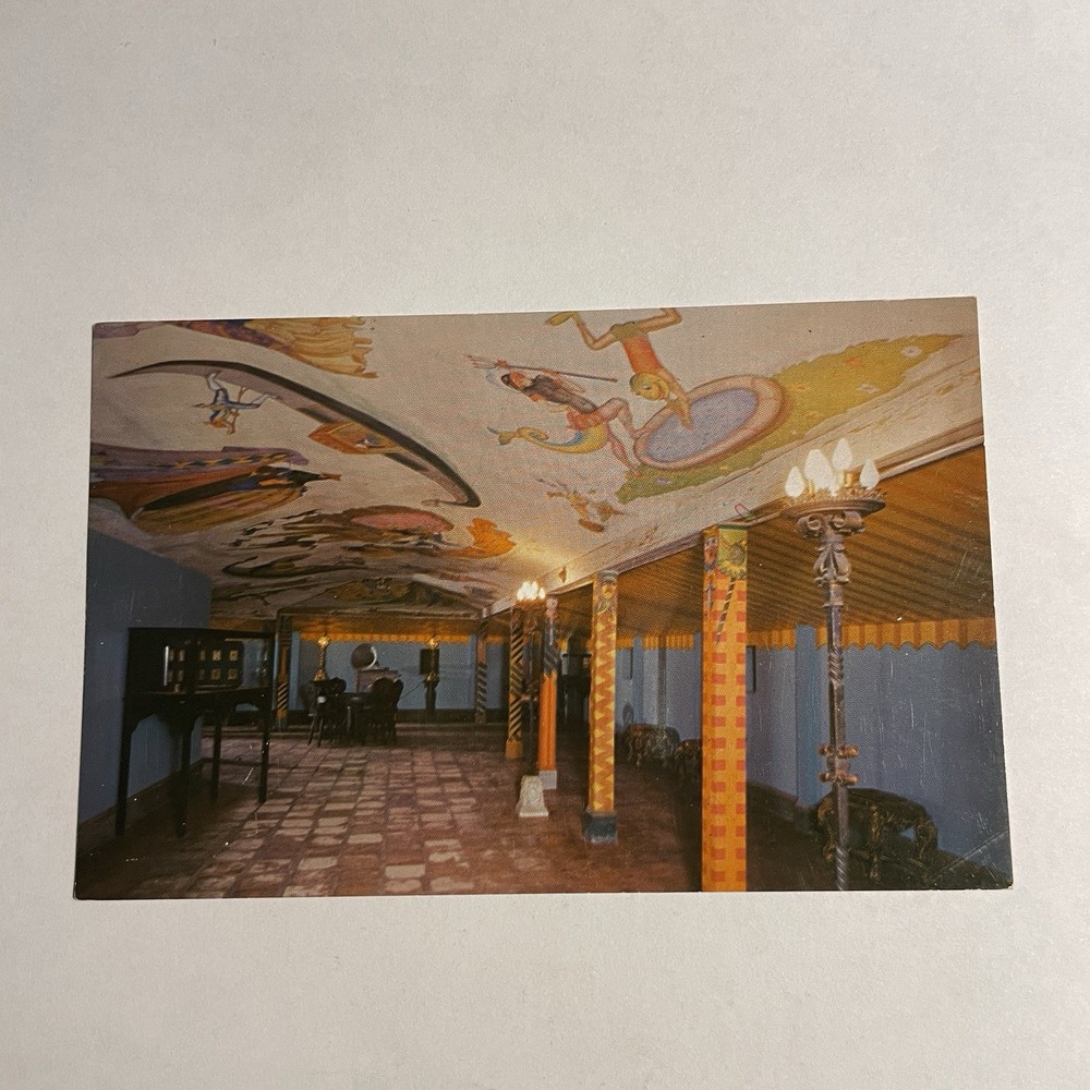 Postcard Portion Of Game room John and Mable Ringling residence Sarasota Florida