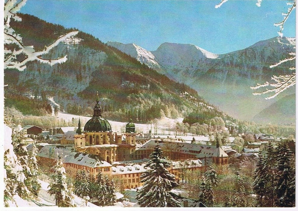 Germany Postcard Ettal Kloster Benedictine Abbey