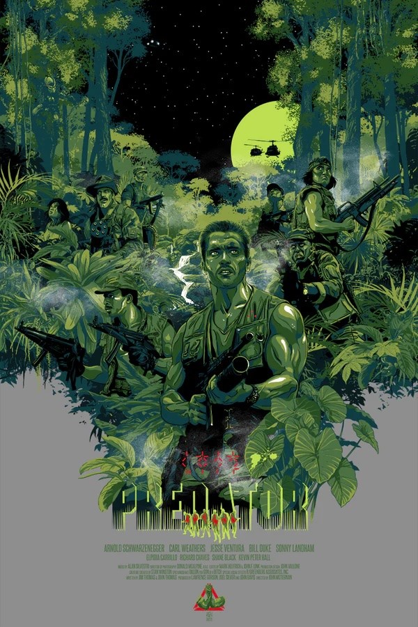 Predator by Vance Kelly 292/325 24” x 36” Screen Print Movie Art Poster