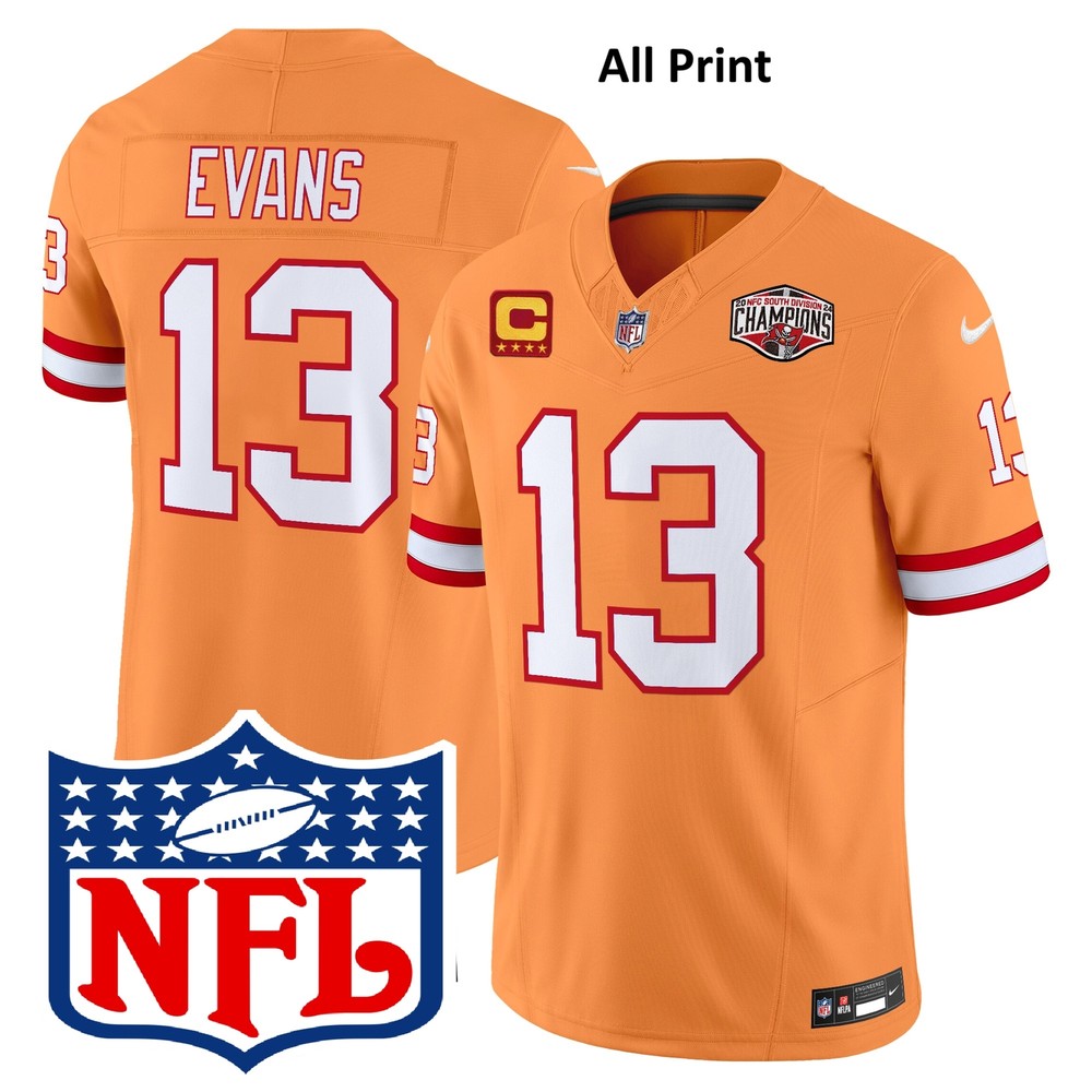 Tampax Bay Buccaneers 2024 NFC South #13 Mike Evans Football Jersey All Print Options