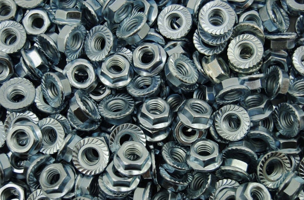 Serrated Flange 5/16-18 Hex Lock Nuts - Zinc Plated-100pcs