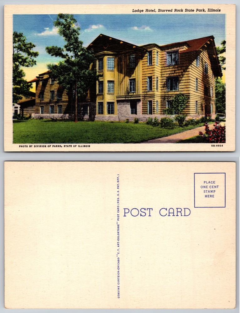 Lodge Hotel Starved Rock State Park Illinois Postcard