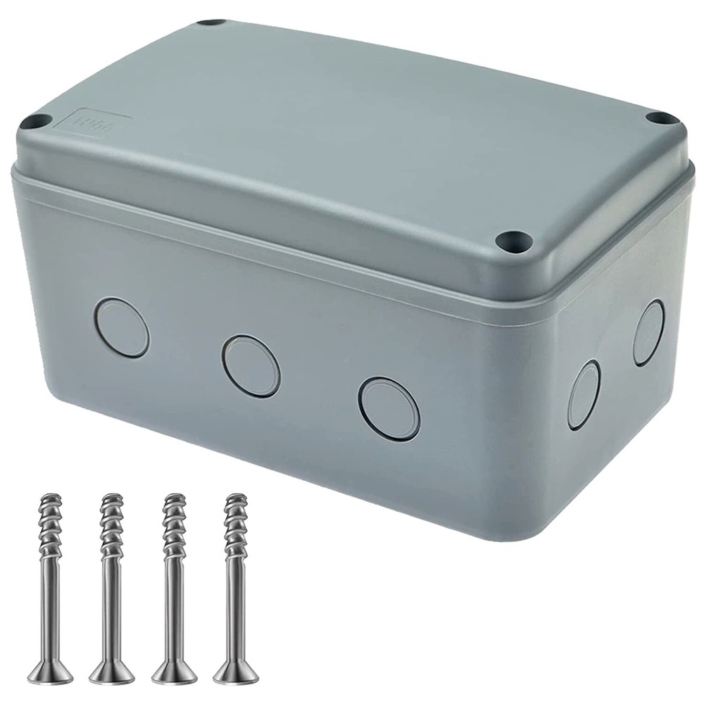 Large Junction Box ABS Plastic IP66 Waterproof Outside Electrical Project Gray-image