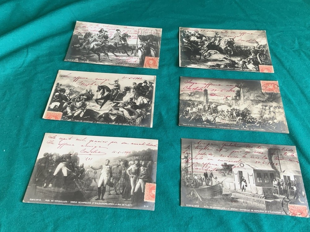 French Napoleon at War 6 x 1902 vintage  Postcards