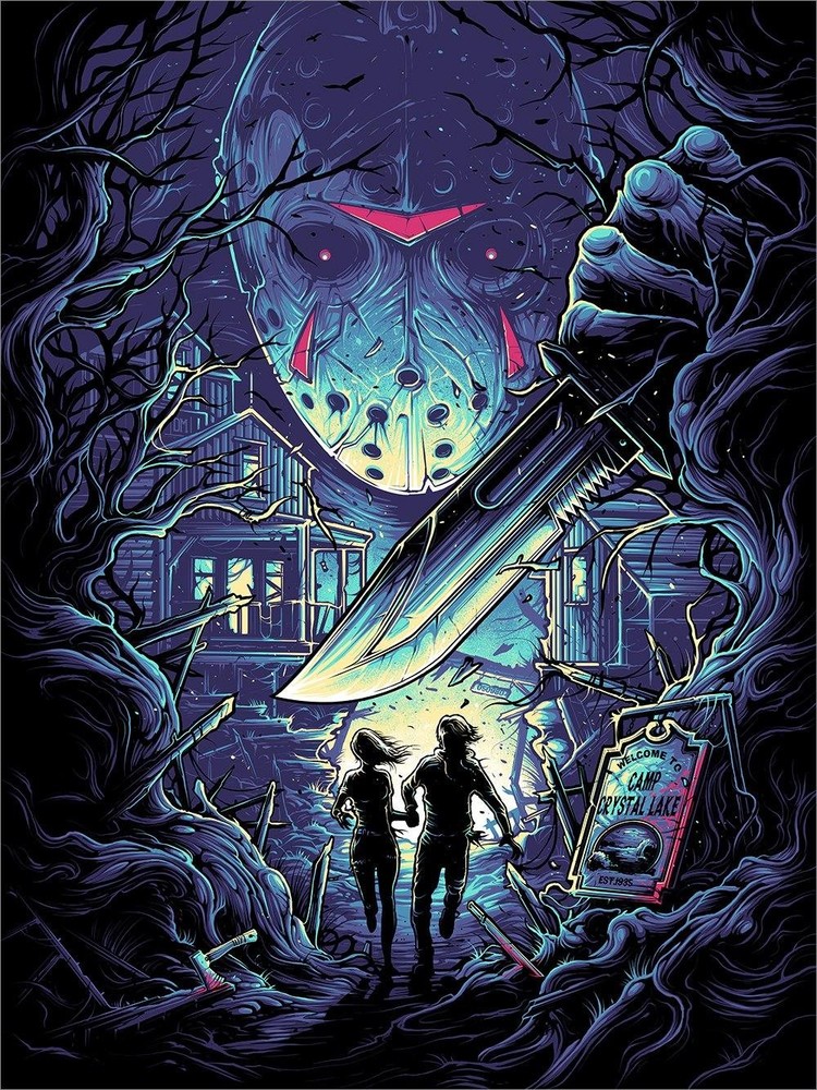 Friday the 13th by Dan Mumford 191/250 18” x 24” Screen Print Movie Art PosterEdition # 191 of 250, 18” x 24” Size, New