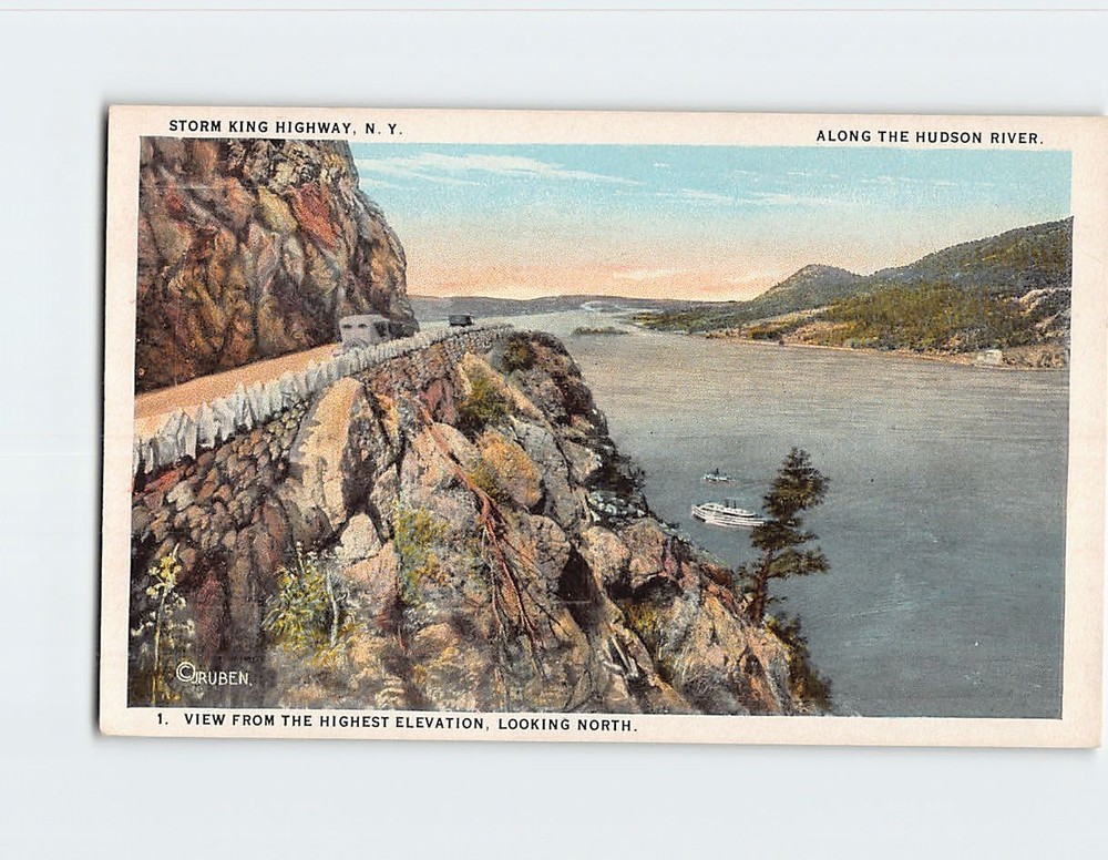 Postcard Storm King Highway New York Along the Hudson River USA