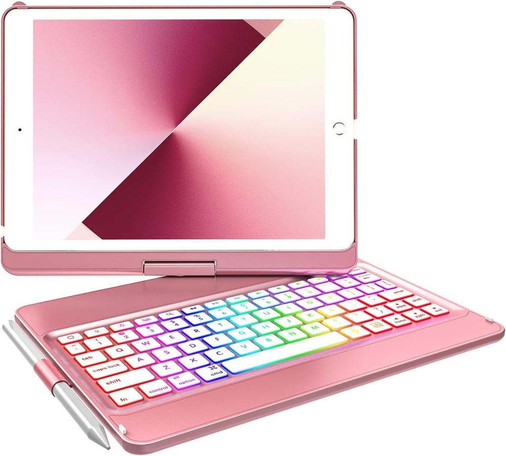 MMK Keyboard Case for iPad 10.2 9th Gen 2021 in Rose Gold