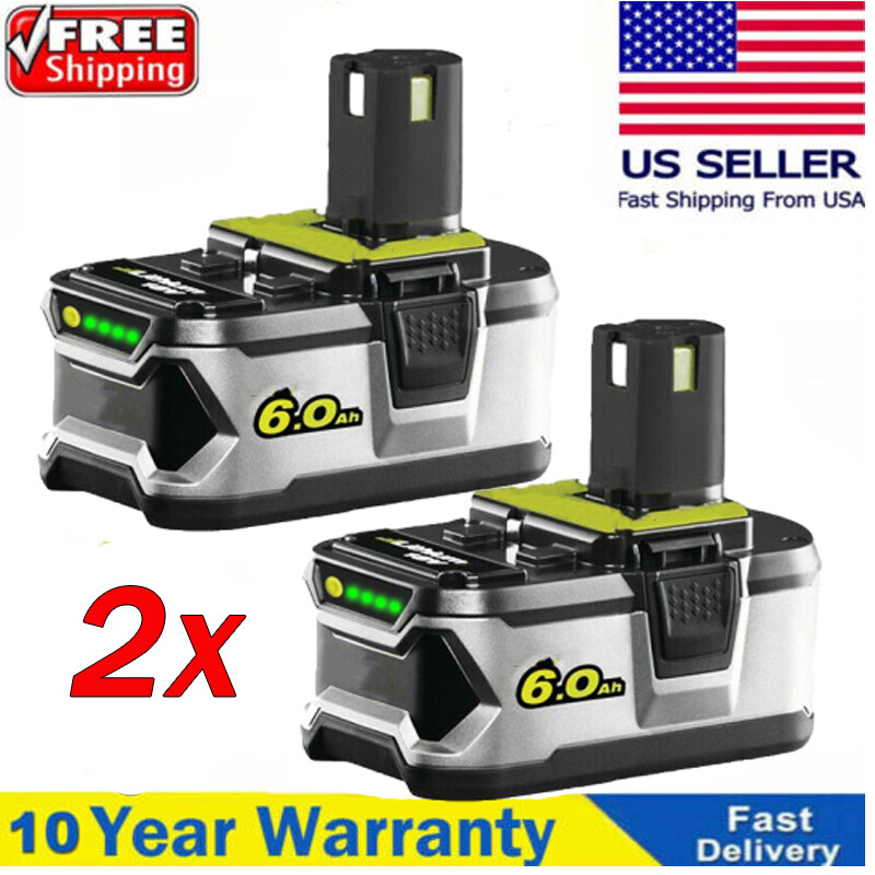 2x For RYOBI P108 18V High Capacity Battery 18V Lithium-Ion NEW 6.0Ah One Plus