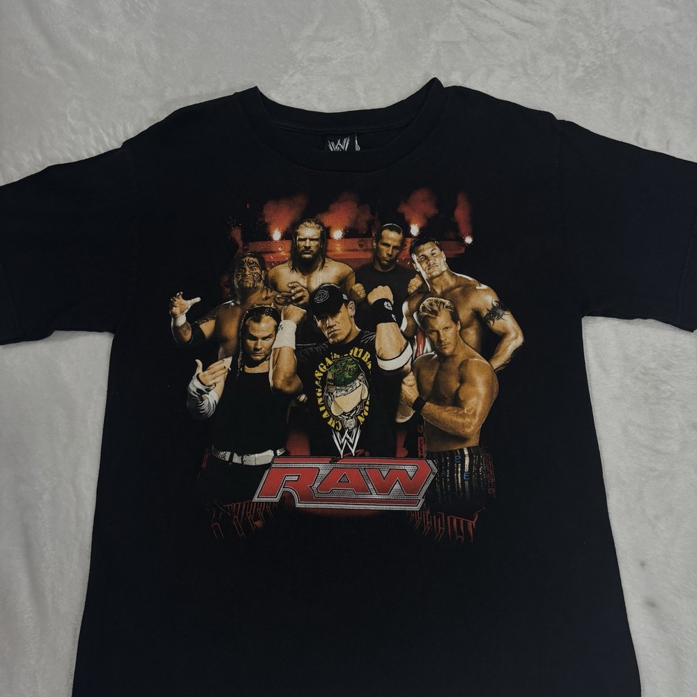 Vintage 2007 WWE RAW Wrestling T Shirt John Cena Triple H Jeff Hardy Youth Large