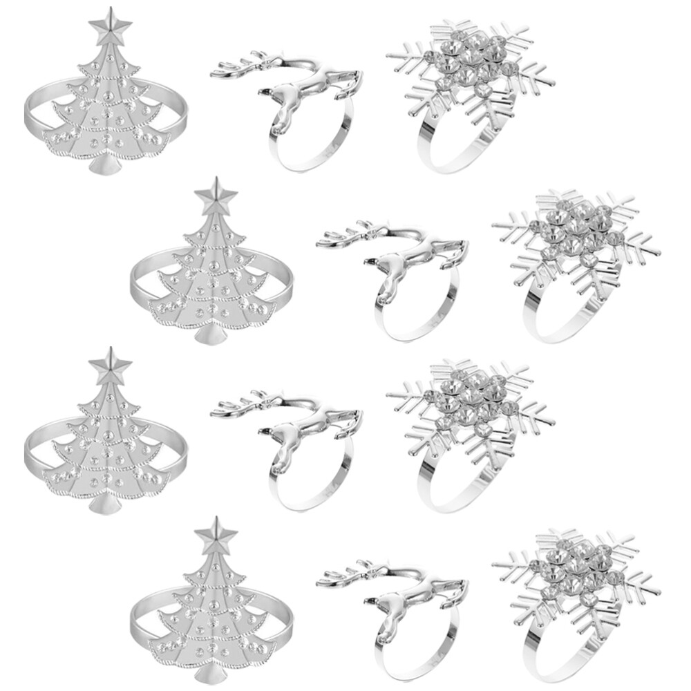 12 Pcs Holiday Snowflake Christmas Deer Tree Napkin